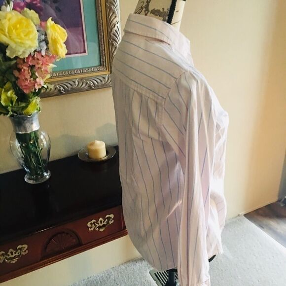 Tommy Hilfiger Pink Striped Button Down Blouse - Picture 8 of 9